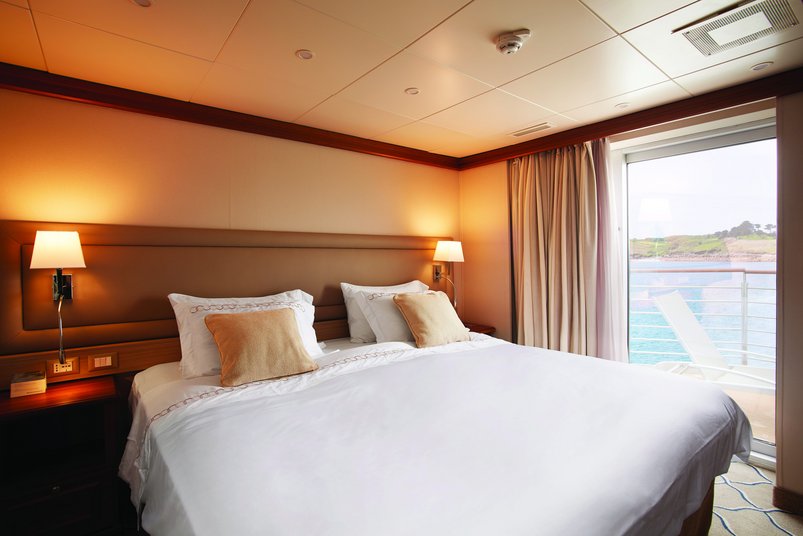 Schlafbereich der Heritage Suite Schlafbereich der Heritage Suite auf der Heritage Discoverer