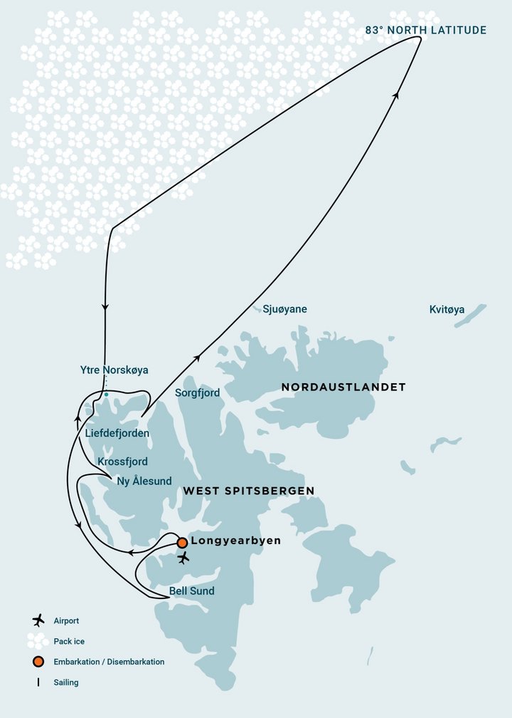 Expeditionskreuzfahrt Spitzbergen soweit nördlich wie möglich