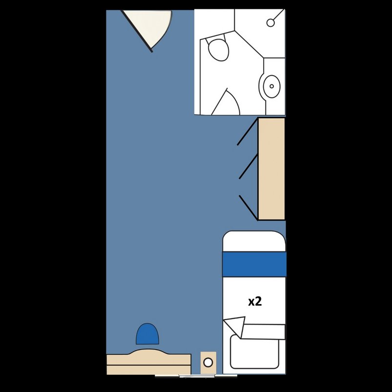 Kabinenplan Doppelkabine Odyssee mit Stockwerkbetten auf der "St. Helena"