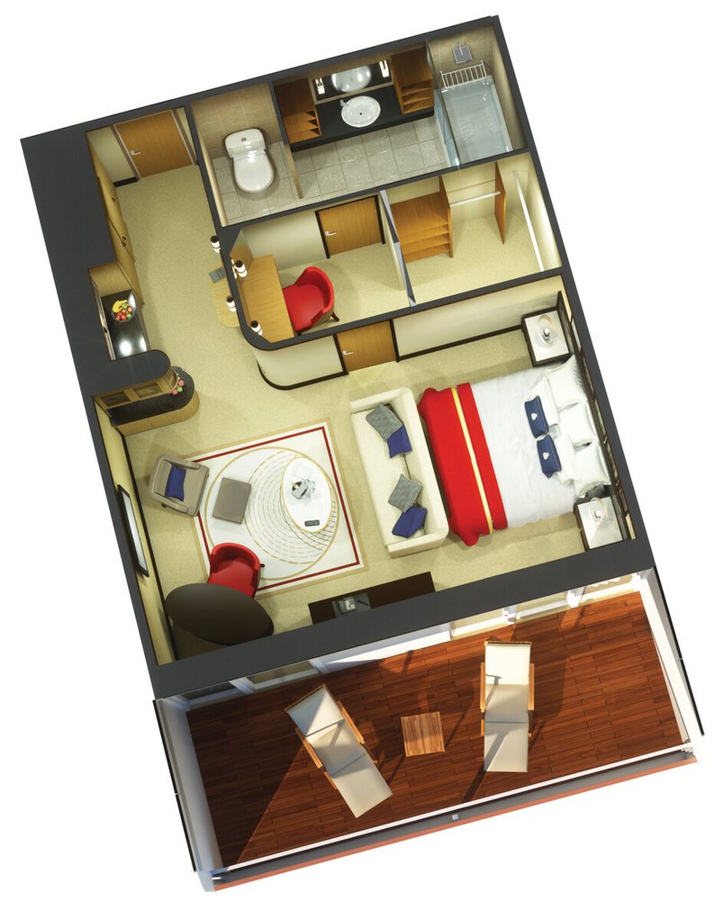 Layout der Queen Suiten auf der Queen Mary 2