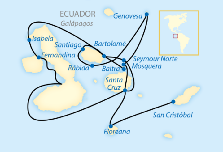 Routenkarte Galapagos Horizon Routenkarte Galapagos Horizon
