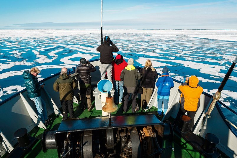 Aussendeck des Expeditionsschiffes Stockholm von Polar Quest