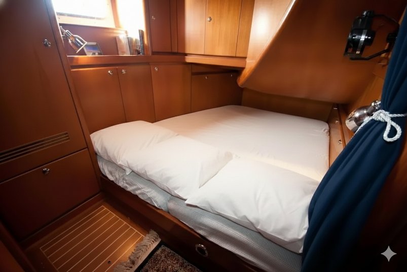 Doppelbettkabine auf dem Segelschiff Icebird