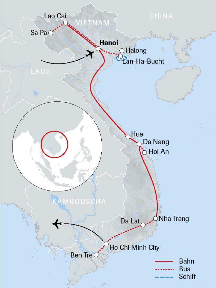 Karte Vietnam 