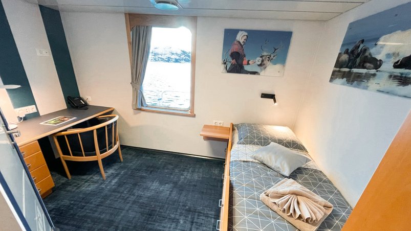 Einzelkabine auf dem Expeditionsschiff Vestland Explorer