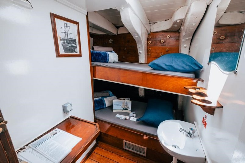 Stockwerkkabine an Bord der Brigantine Florette