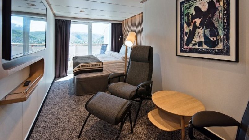 Balkonkabine an Bord der Roald Amundsen von Hurtigruten