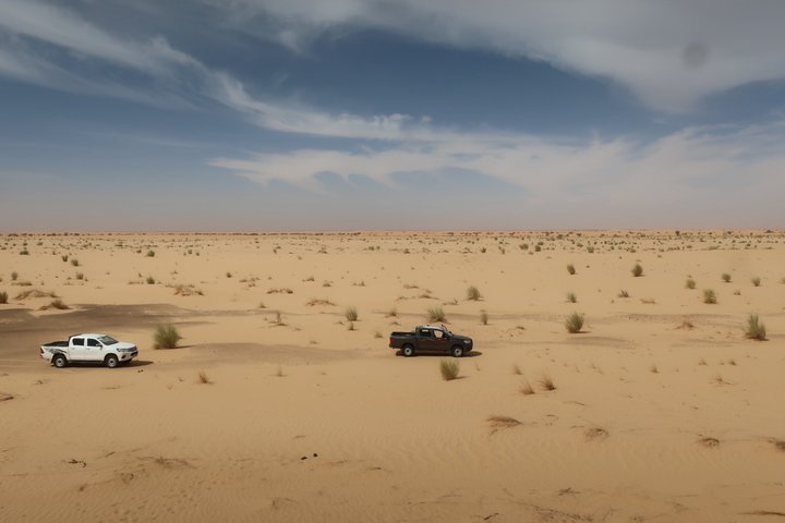 Toyota Hilux in der Wüste von Mauretanien