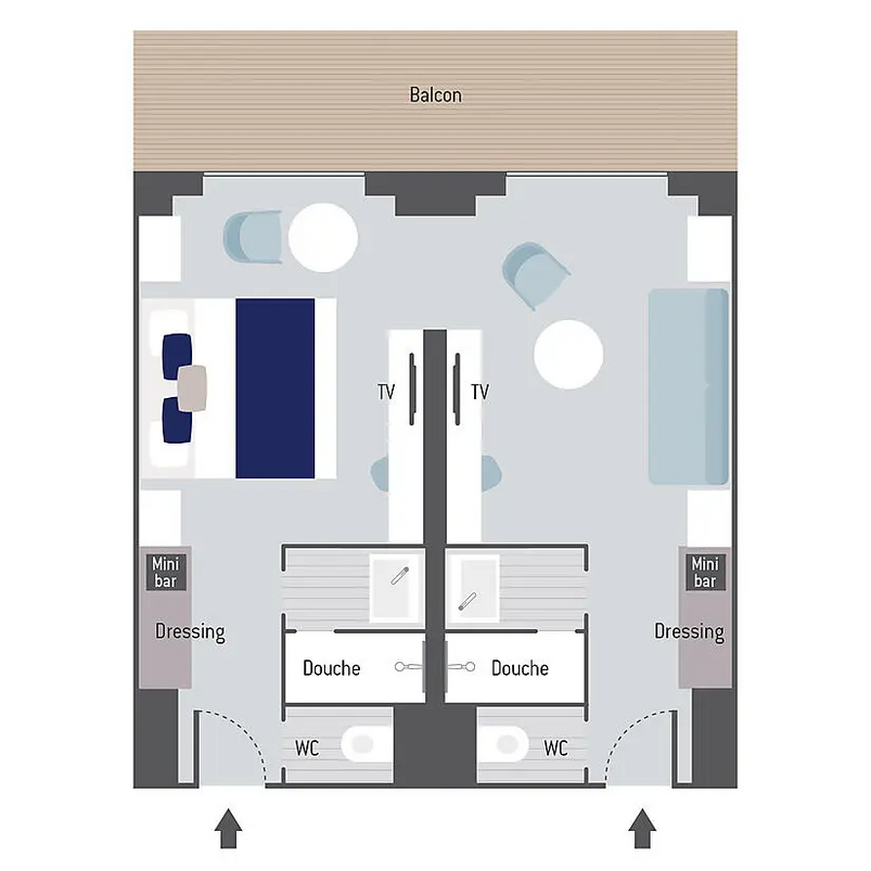 Kabinenplan der Prestige Suite auf dem Eisbrecher Le Commandant Charcot von Ponant