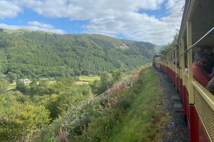 Vale of Rheidol Railway mit Blick aufs Rheidol Tal