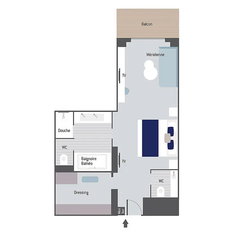 Kabinenplan der Grande Suite auf dem Eisbrecher Le Commandant Charcot von Ponant