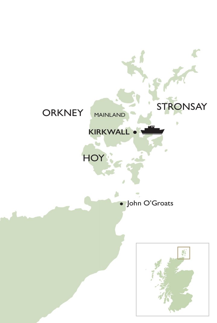 Routenkarte Kreuzfahrt Orkney Inseln