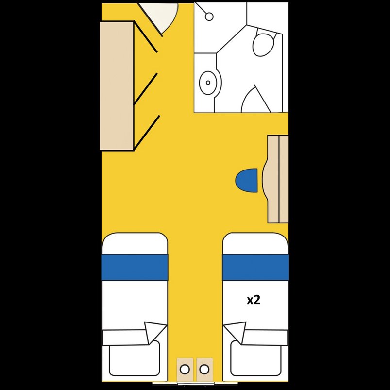 Kabinenplan Dreibettkabine an Bord der St. Helena