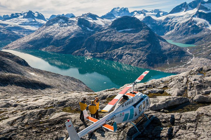 Helikopterlandung auf Grönland 