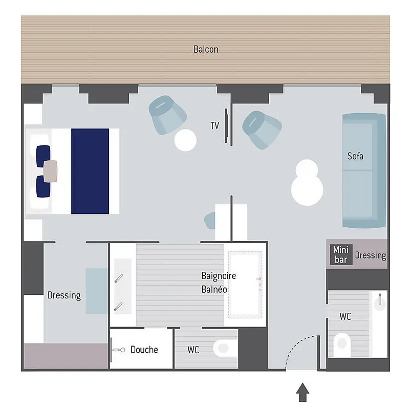 Kabinenplan der Privilege Suite auf dem Schiff Le Commandant Charcot von Ponant