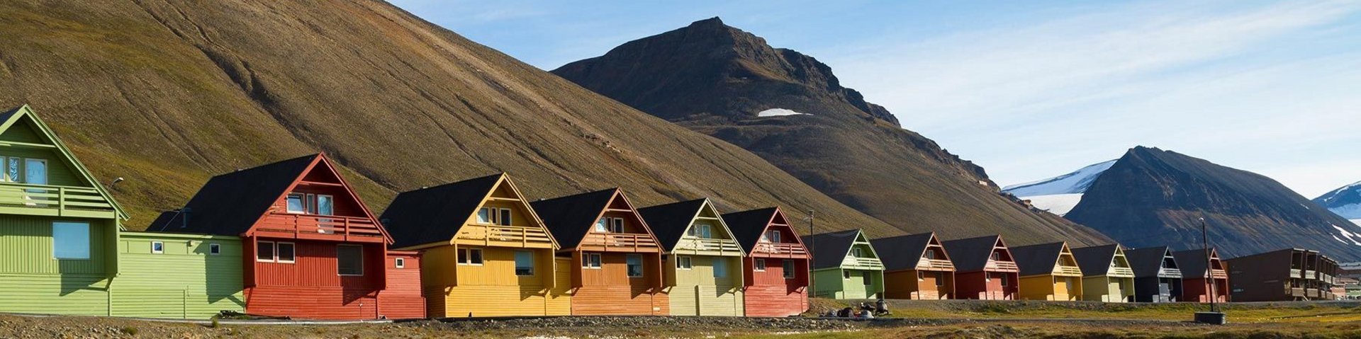 Bunte Häuser auf Spitzbergen