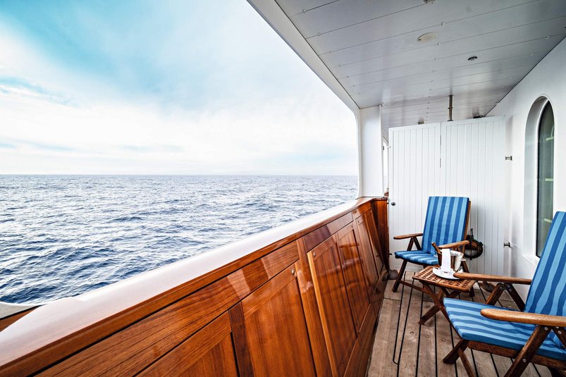 Balkon auf der Sea Cloud spirit in der Kategorie Junior Suite
