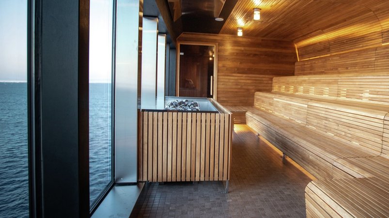Sauna auf der Roald Amundsen von Hurtigruten