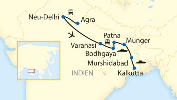 Heiliger Ganges (Delhi – Kalkutta) Karte_LI