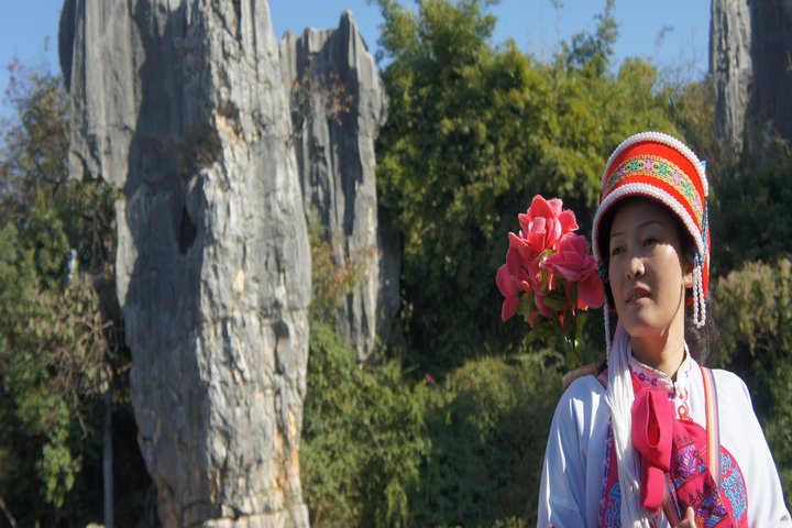 Chinesin im Shi Lin Steinwald