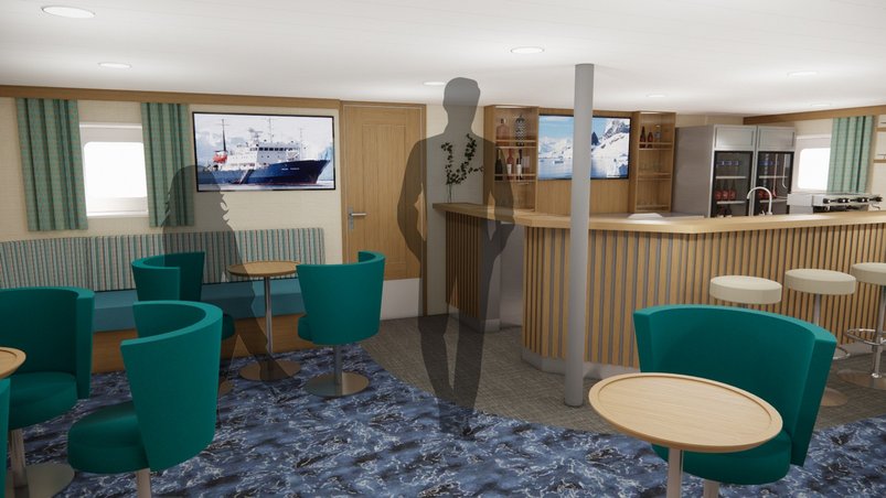 Entwurf der renovierten Lounge auf der Polar Pioneer