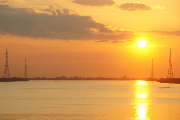 Elbe bei Sonenenuntergang