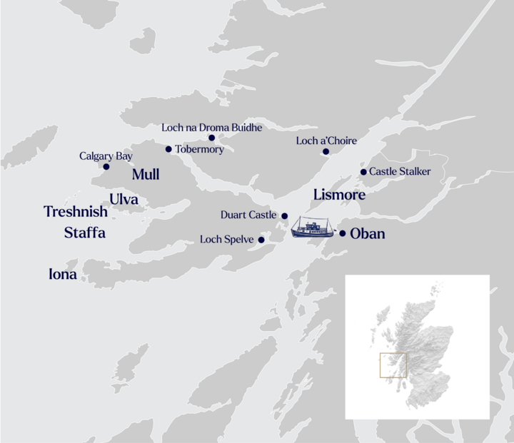 Kreuzfahrt Mull und seine Tierwelt in den Hebriden Routenkarte