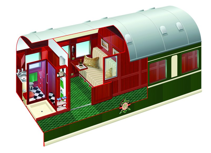 3D Abteil Pulmann tagsüber ©Rovos Rail Tours