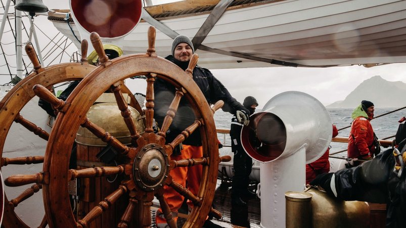 Steuerrad der Statsraad Lehmkuhl