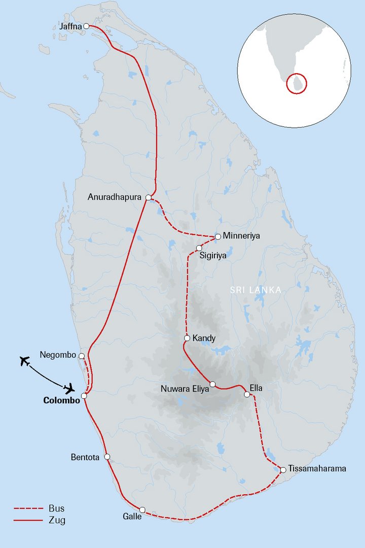 Karte Sri Lanka
