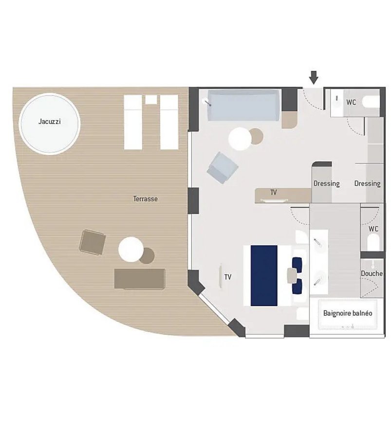 Kabinenplan Eignerkabine Explorerkategorie von Ponant