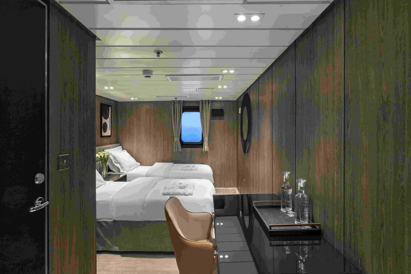 Deluxekabine mitzwei Einzelbetten an Bord des Schiffes "St. Helena"