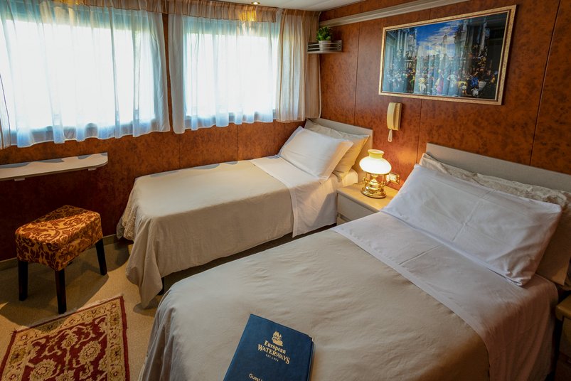 Kabine an Bord des Hotelschiffes La Bella Vista