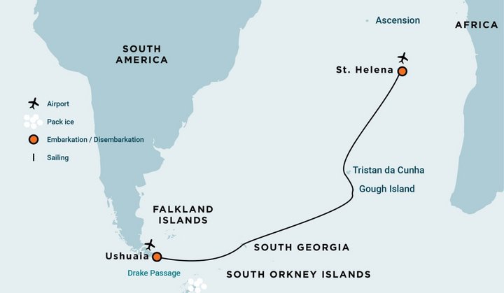 Routenkarte Atlantische Odyssee