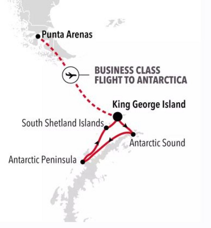 Routenplan der Silver Explorer für Antarctic Bridge