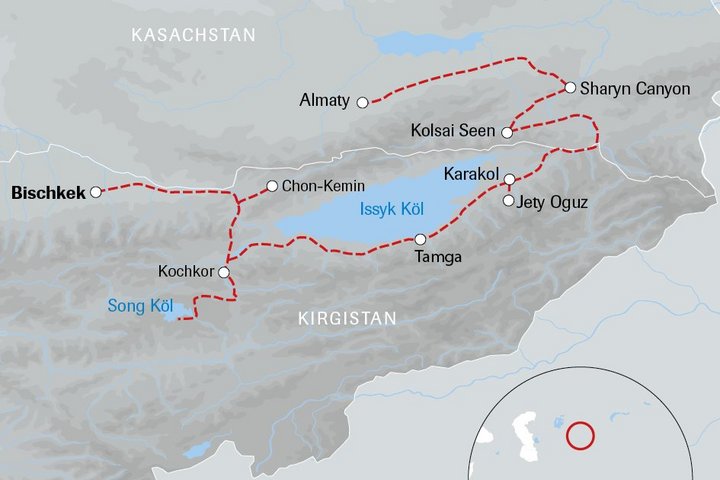 Höhepunkte zwischen Almaty und Bischkek