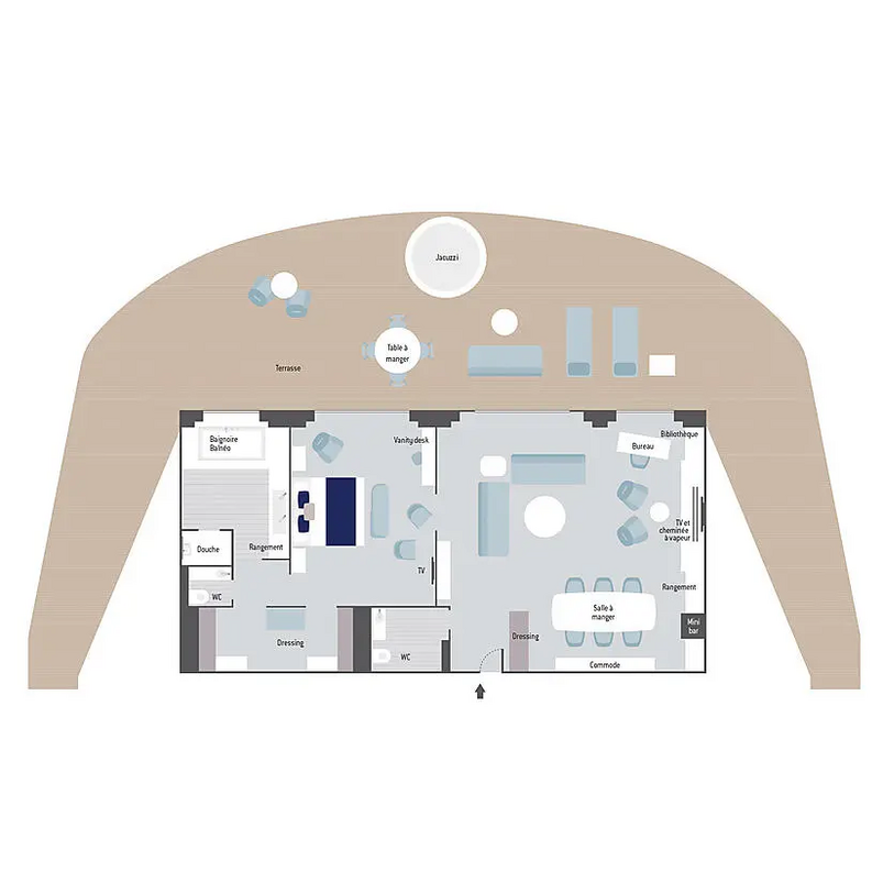 Kabninenplan der Eignerkabine auf der Le Commandant Charcot