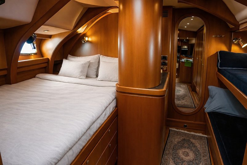 Vierbettkabine auf dem Segelschiff Icebird in der Antarktis