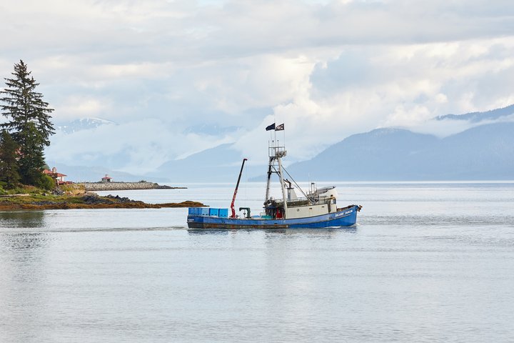Fischerboot bei Wrangell in Alaska
