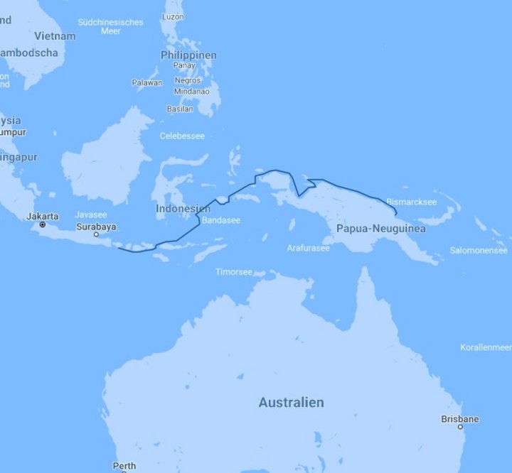 Routenkarte Indonesien_Papua_Neuguinea