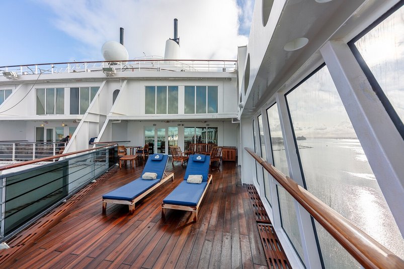 Balkonbereich der grossen Duplex Suite auf der Queen Mary 2