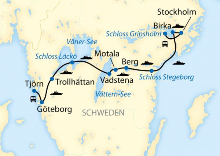 Routenkarte Schweden