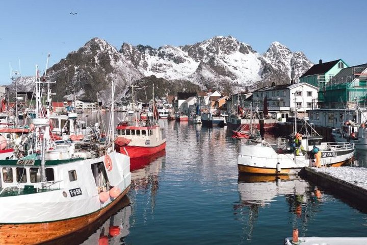 Bootshafen in einem norwegischen Hafen
