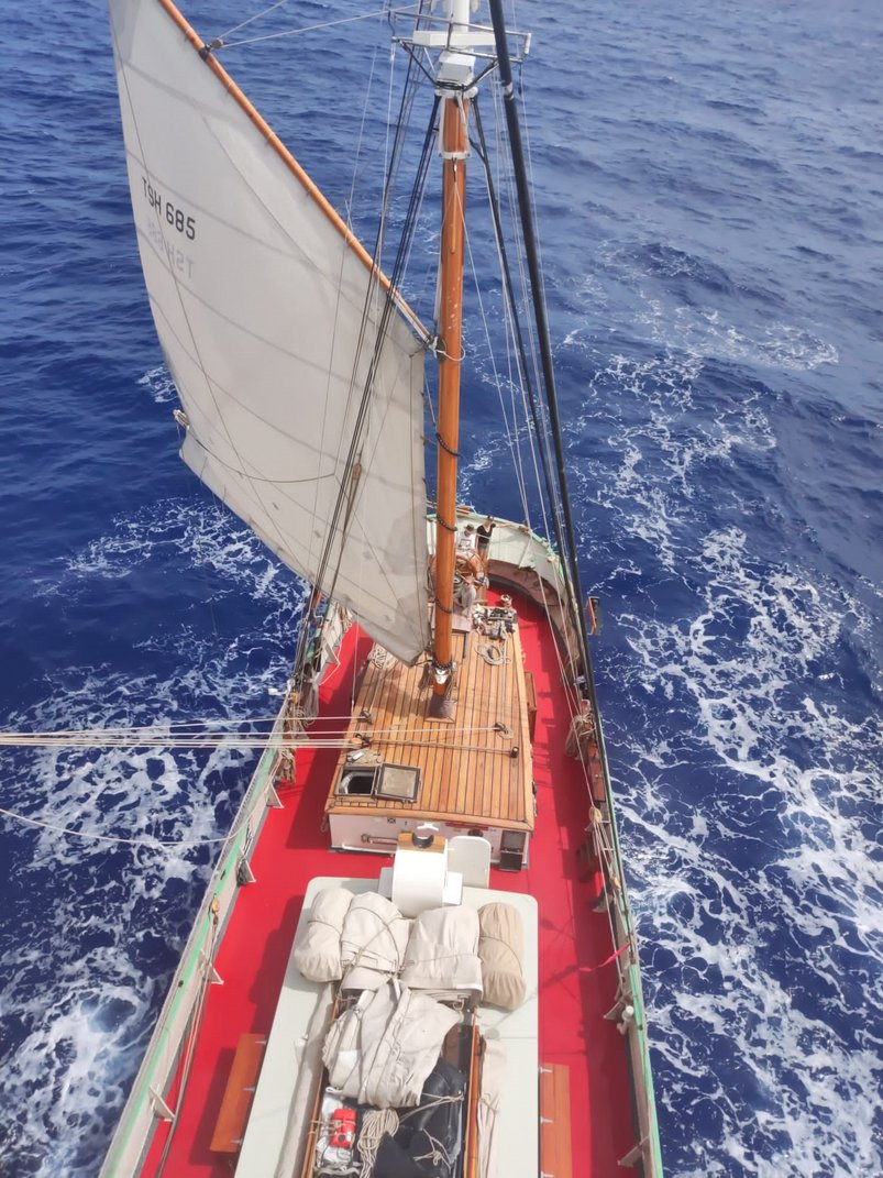 Deck des Segelschiffes Tecla