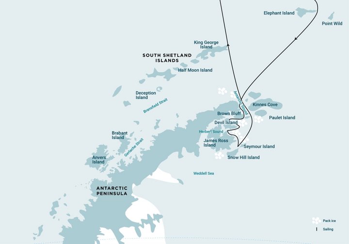 Routenkarte Weddellmeer Explorer