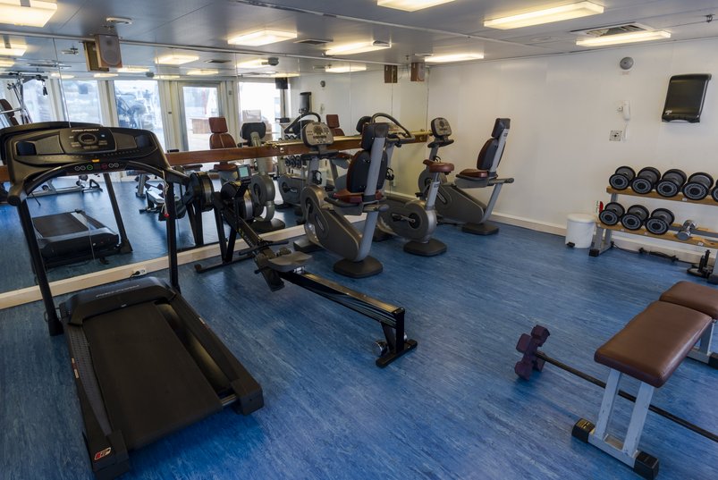 Fitnessraum auf der von Quark Expeditions betriebenen Ocean Diamond