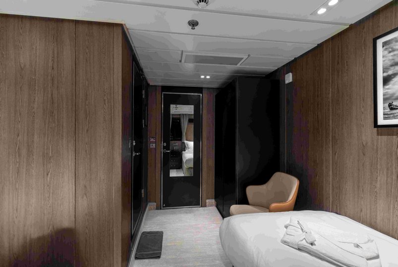 Einzelkabine an Bord des Schiffes "St. Helena"