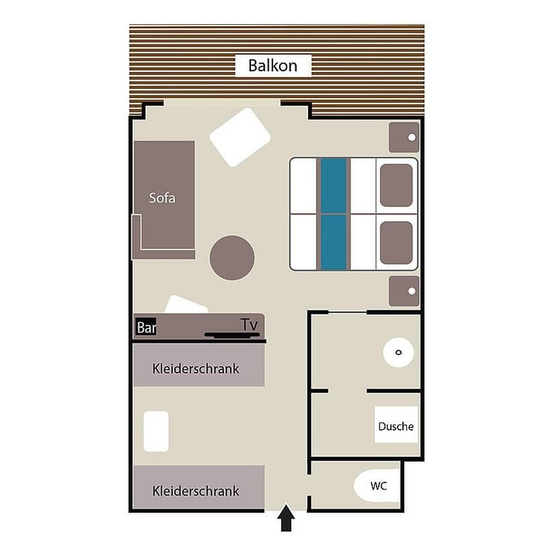 Kabinenplan Deluxe Suite auf einem Sistership von Ponant