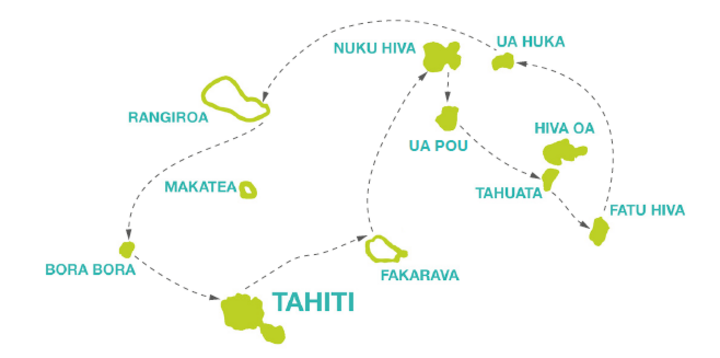 Routenkarte Aranui 5 Reise