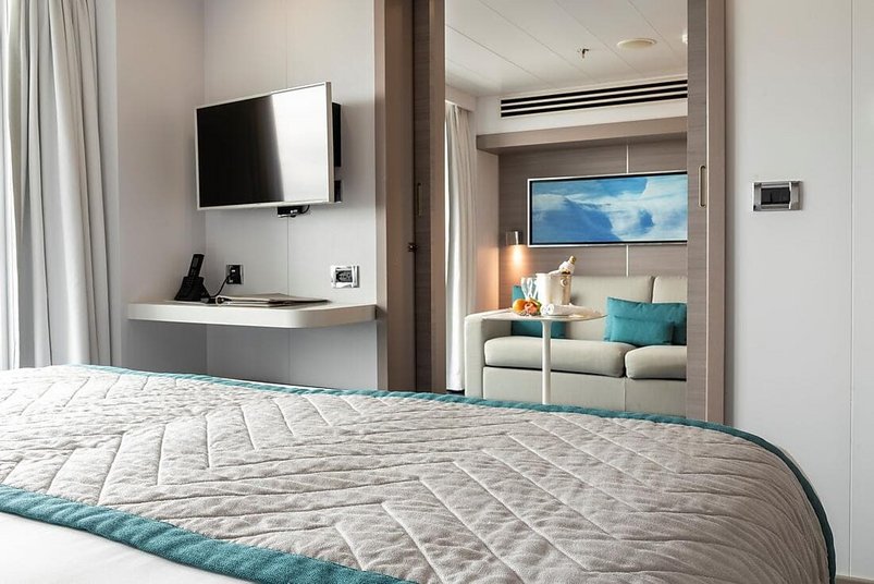 Schlafraum der Privilege Suite auf der Le Lyrial